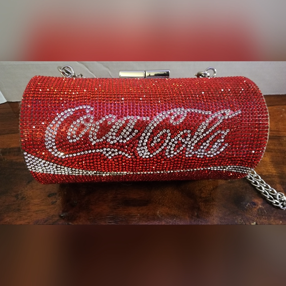 Coca Cola Red and Silver Crystal Wristlet
